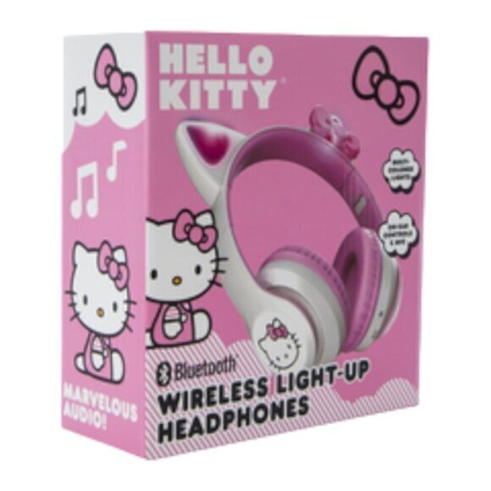 Hello Kitty Limited Edition Cat Ear Bow Wireless Light Up Headphones Sanrio New - Picture 4 of 5